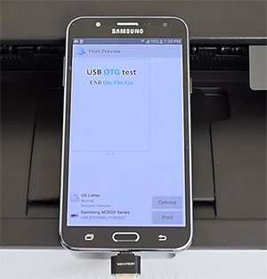 Drucken von einem Samsung-Tablet